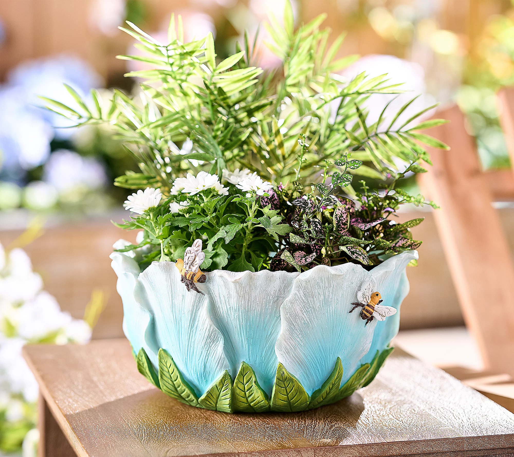 As Is Marigold Indoor  Outdoor Blooming Flower Shaped Planter