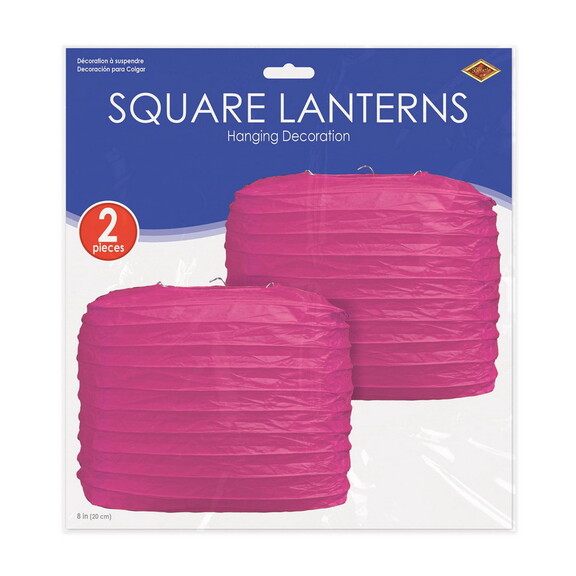 Beistle 54734 C Square Paper Lanterns  cerise  8