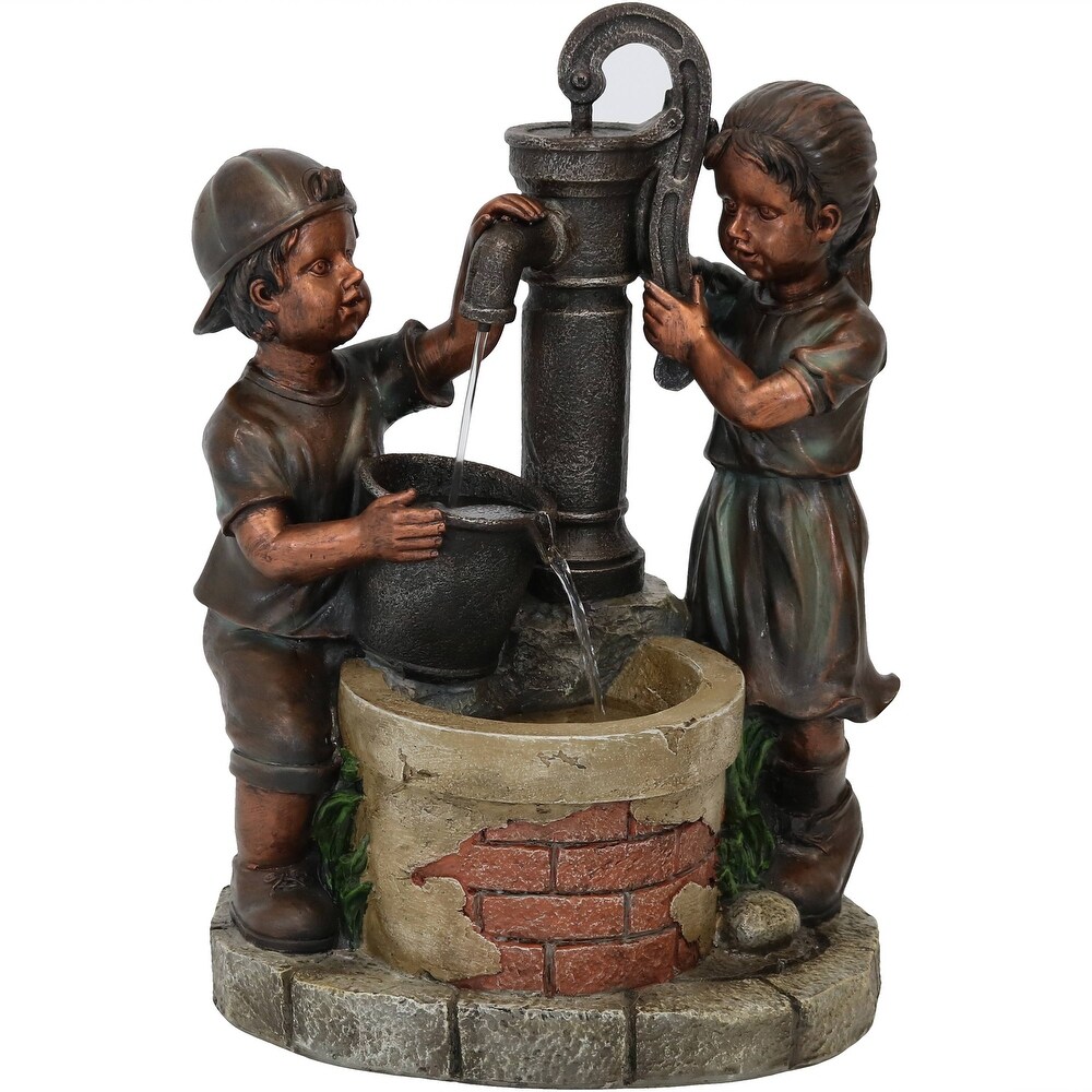 Jack   Jill Water Pump and Well Outdoor Water Fountain 24\