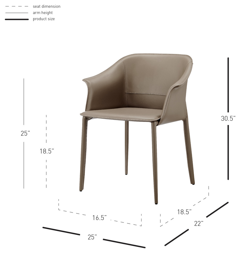 Callie Recycled Leather Dining Arm Chair   Modern   Dining Chairs   by New Pacific Direct Inc.  Houzz