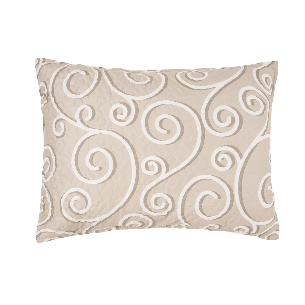 Flemming Contemporary Scroll Microfiber Quilt Set