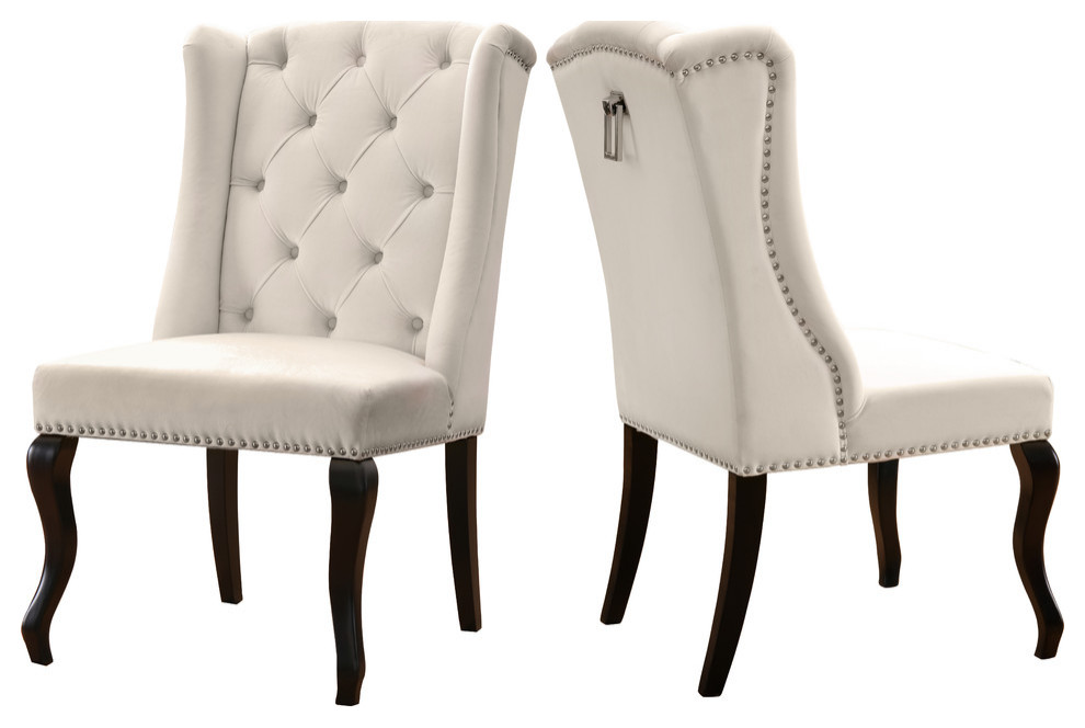 The Florence Dining Chair  Velvet  Set of 2   Traditional   Dining Chairs   by Meridian Furniture  Houzz