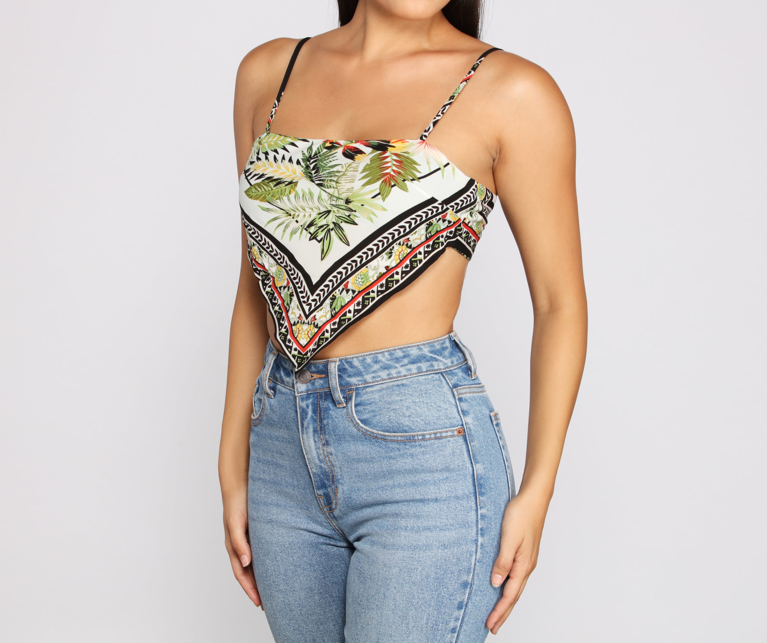 Set On The Tropics Handkerchief Top