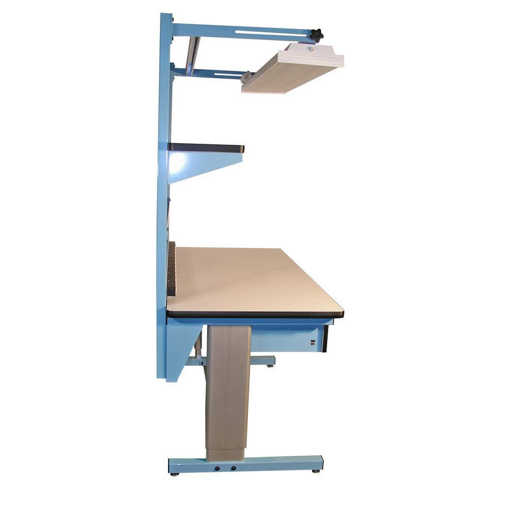 ProLine 60 in. Light BlueWhite Rectangular 1 -Drawer Standing Desk with Adjustable Height BIB16