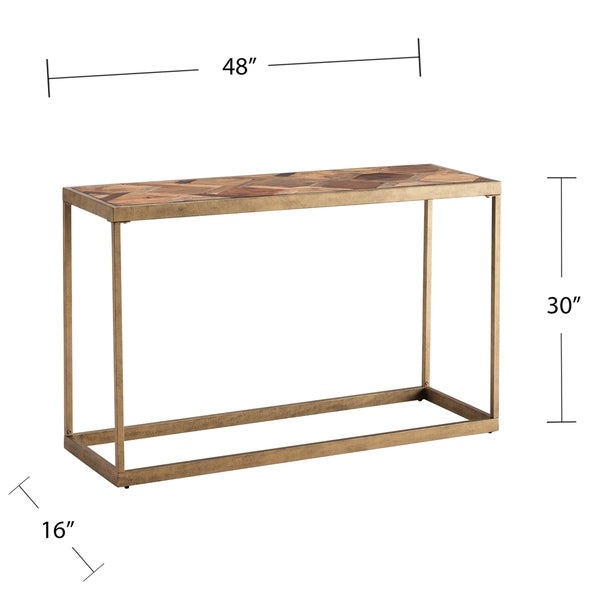 SEI Furniture Darren Farmhouse Reclaimed Wood and Metal Console Table