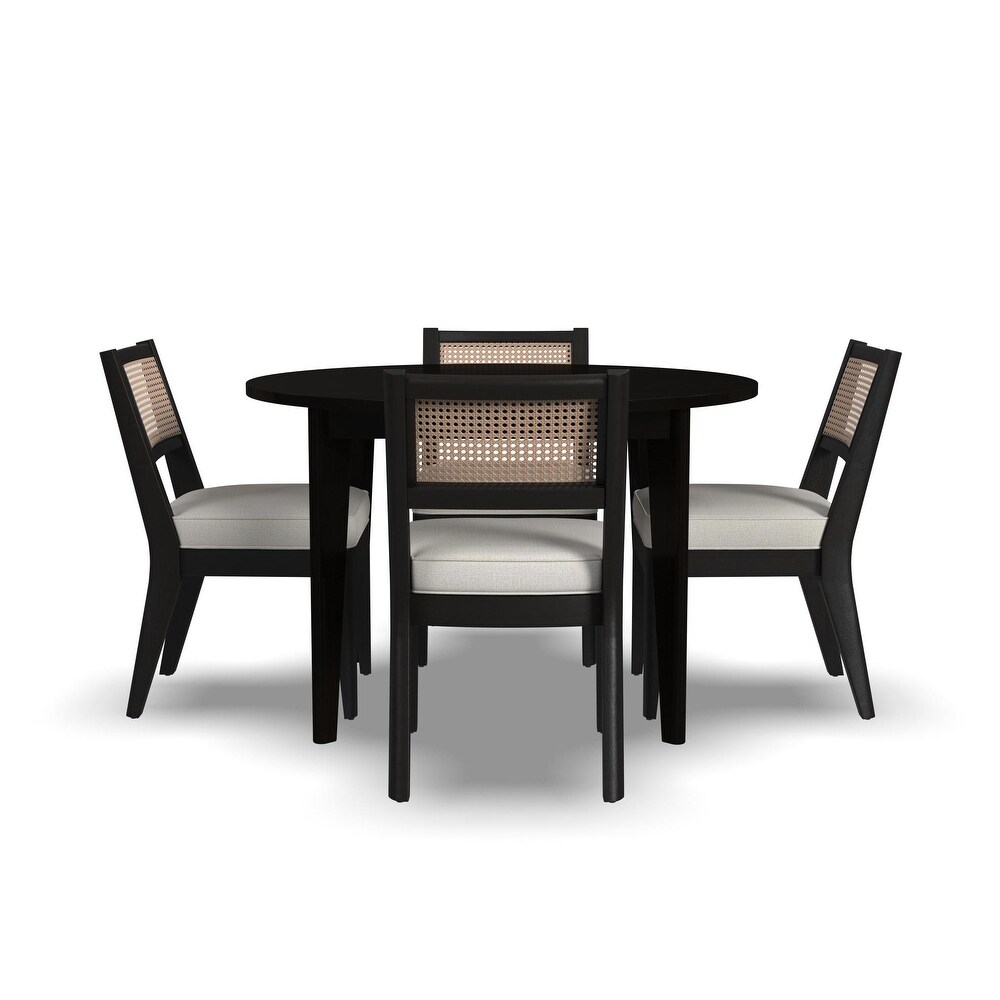 Brentwood Black Wood Round Dining Set   47\