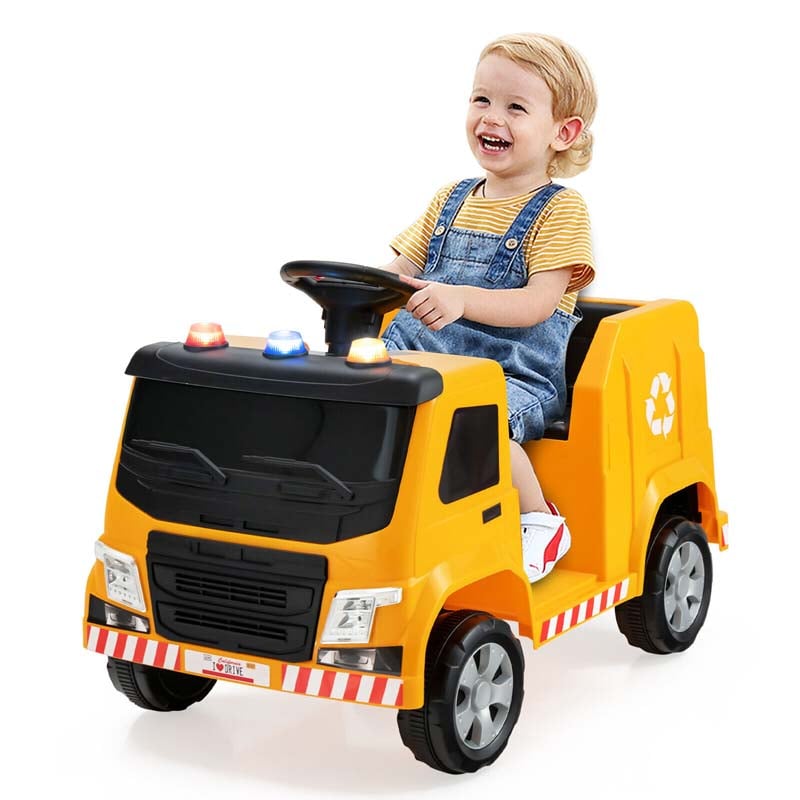 12V Kids Ride On Recycling Trash Truck Battery Powered RC Riding Toy Car with Recycling Accessories