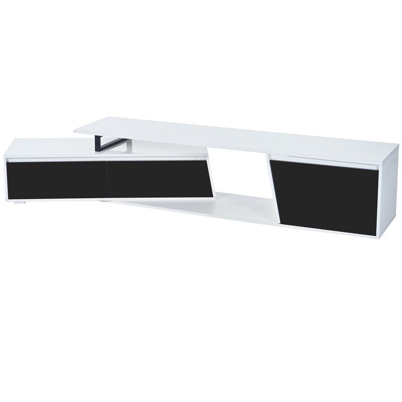 Minimalist Extendable TV Stand  TV Cabinet with 2 Drawers and 1 Cabinet  Modern Media Console for TVs Up to 100''