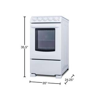 Summit Appliance 20 in. 2.3 cu. ft. Slide-In Electric Range in White REX2051WRT