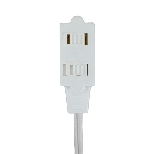 Northlight 15 x27 White Indoor Extension Power Cord With 3 outlets And Safety Lock