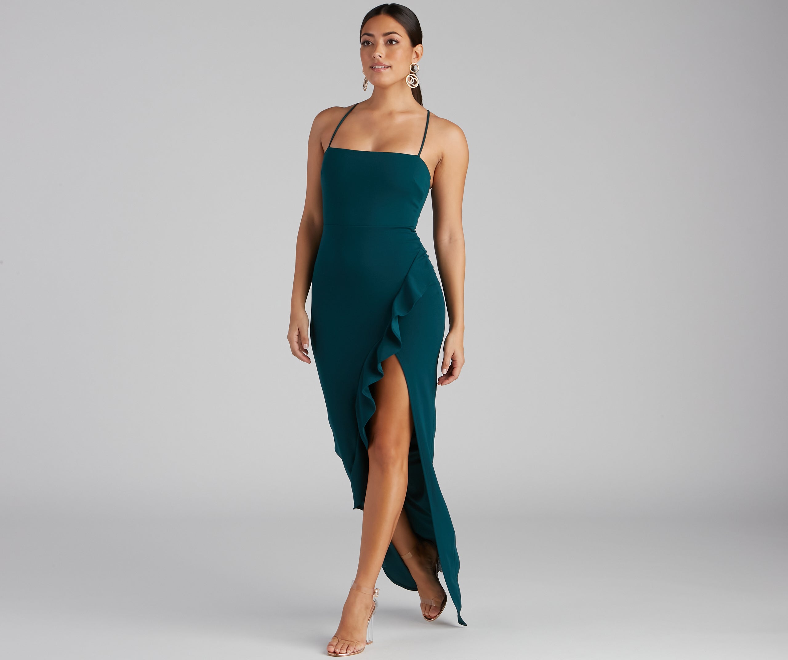 Tiffany Sleeveless High Slit Formal Dress