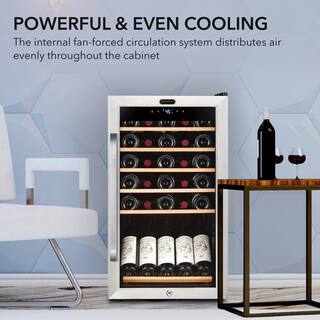 Whynter 34-Bottle Freestanding Stainless Steel Wine Refrigerator with Display Shelf and Digital Control FWC-341TS