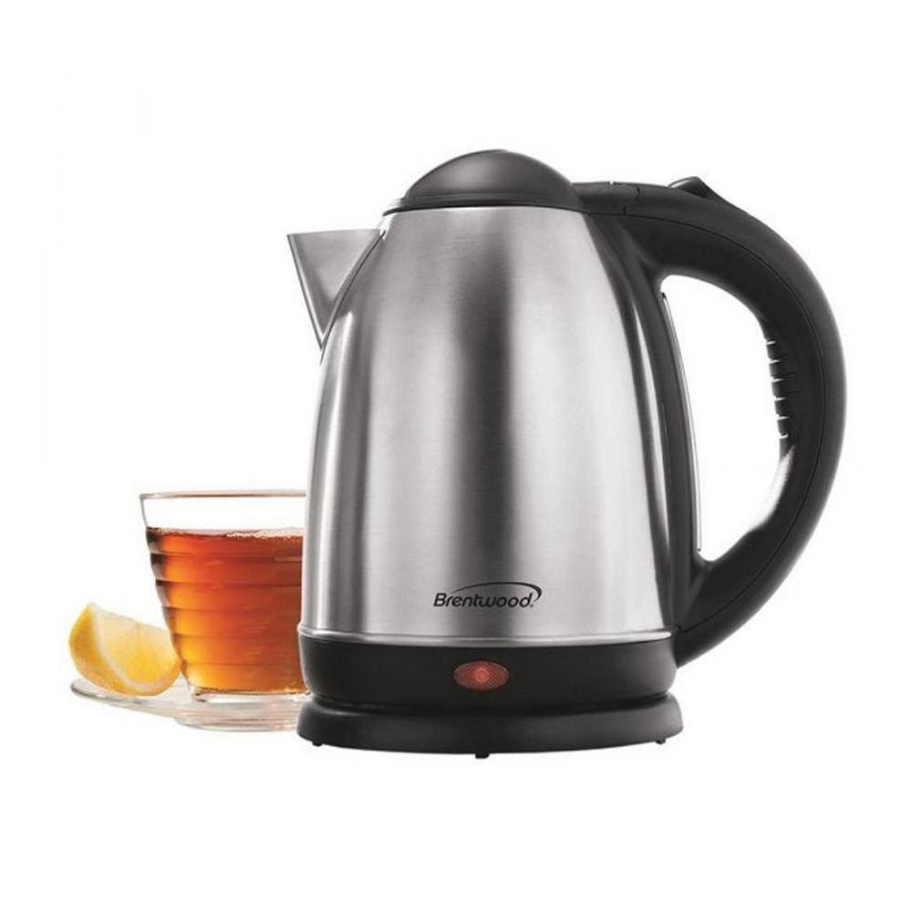 Brentwood 1-Cup 1000-Watt 1.7 L Stainless Steel Electric Cordless Tea Kettle with Brushed KT-1790