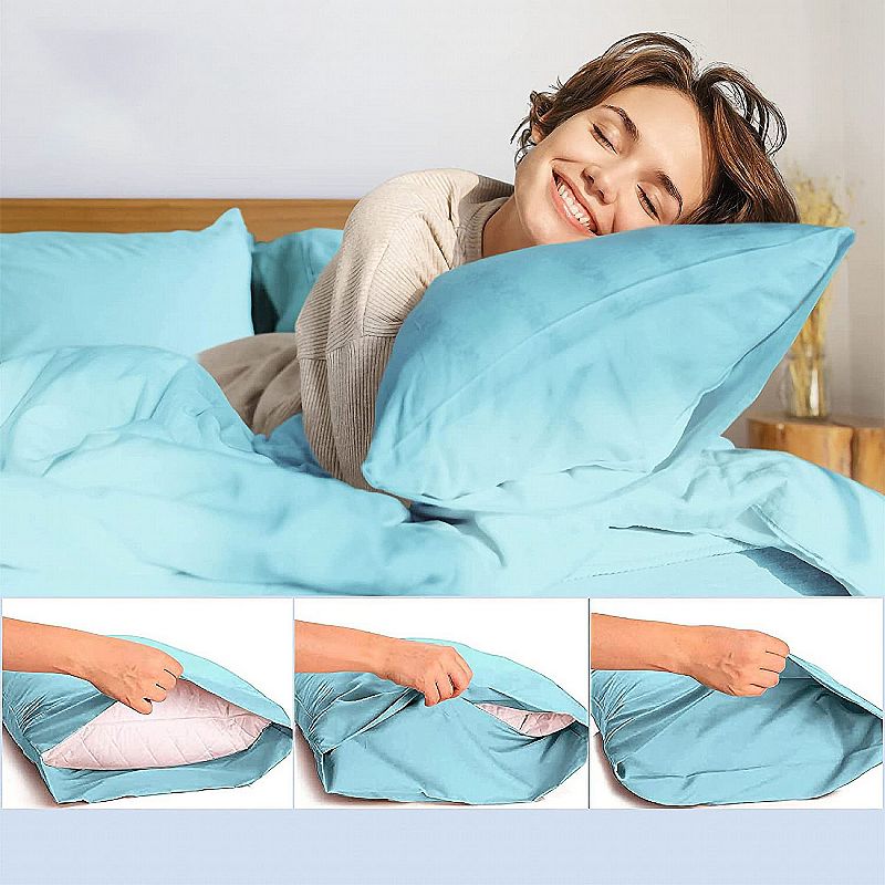 2PC Rayon From Ultra Soft Solid Performance Pillowcase Set - Luxclub