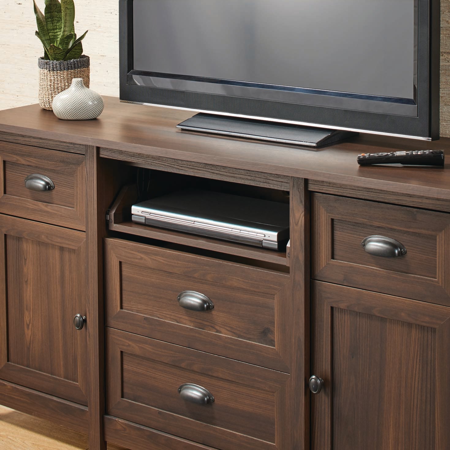 Better Homes & Gardens Lafayette TV Stand, for TVs up to 50, English Walnut Finish