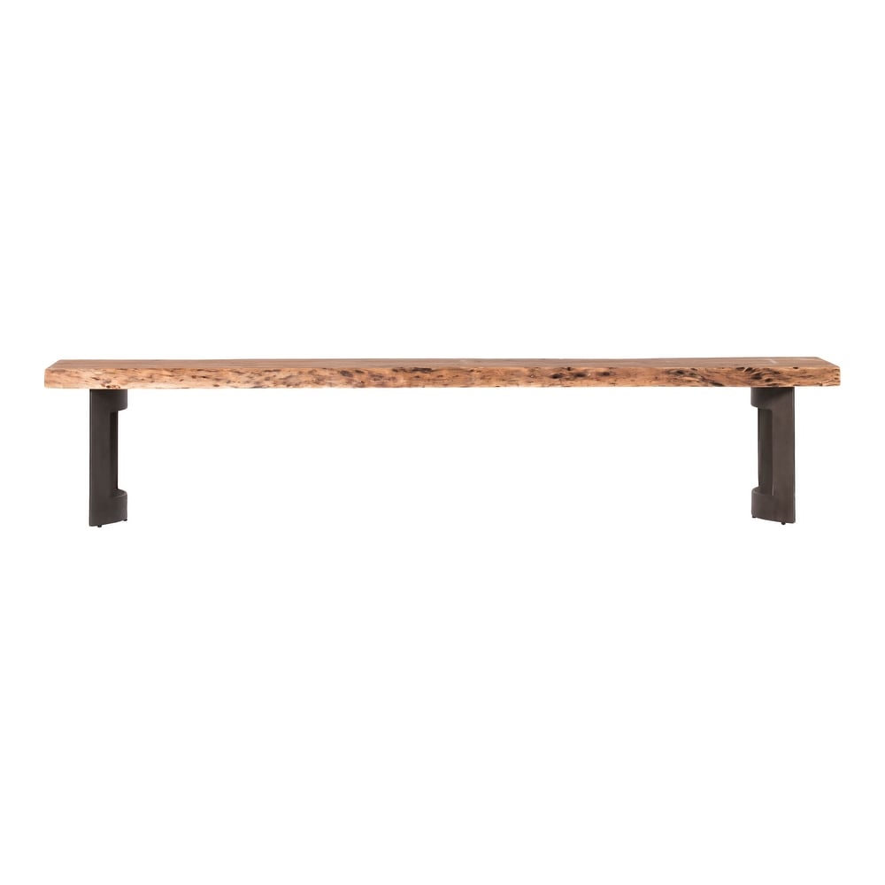 Aurelle Home Bennett Rustic Farmhouse Live Edge Bench