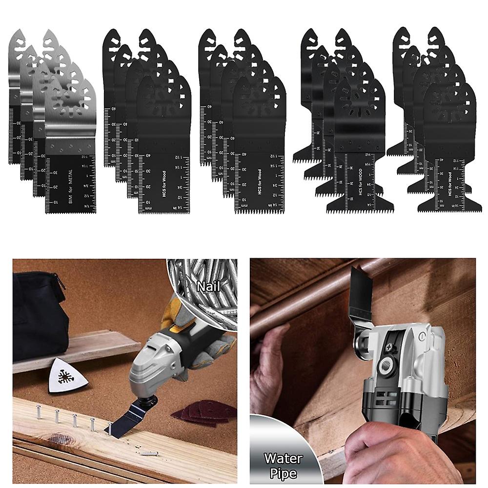 20Pcs Oscillating Multitool Blades Set Precision for Wood and Metal Oscillating Saw Blades Kit