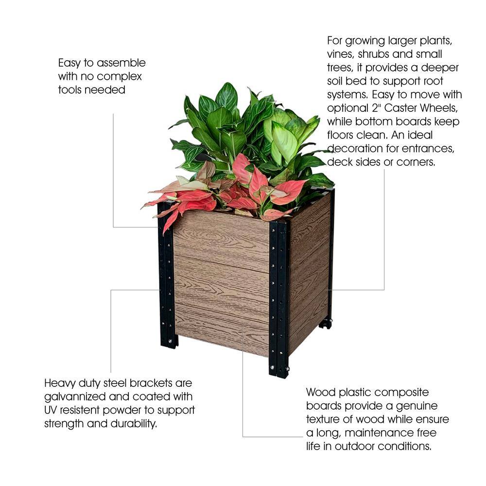 EverBloom 17 in. L x 19 in. W x 21 in. H Composite Planter Box Cornerstone E211719