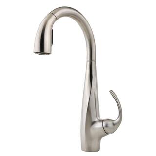 Pfister Avanti Single-Handle Pull-Down Sprayer Kitchen Faucet in Stainless Steel LF-529-7ANS