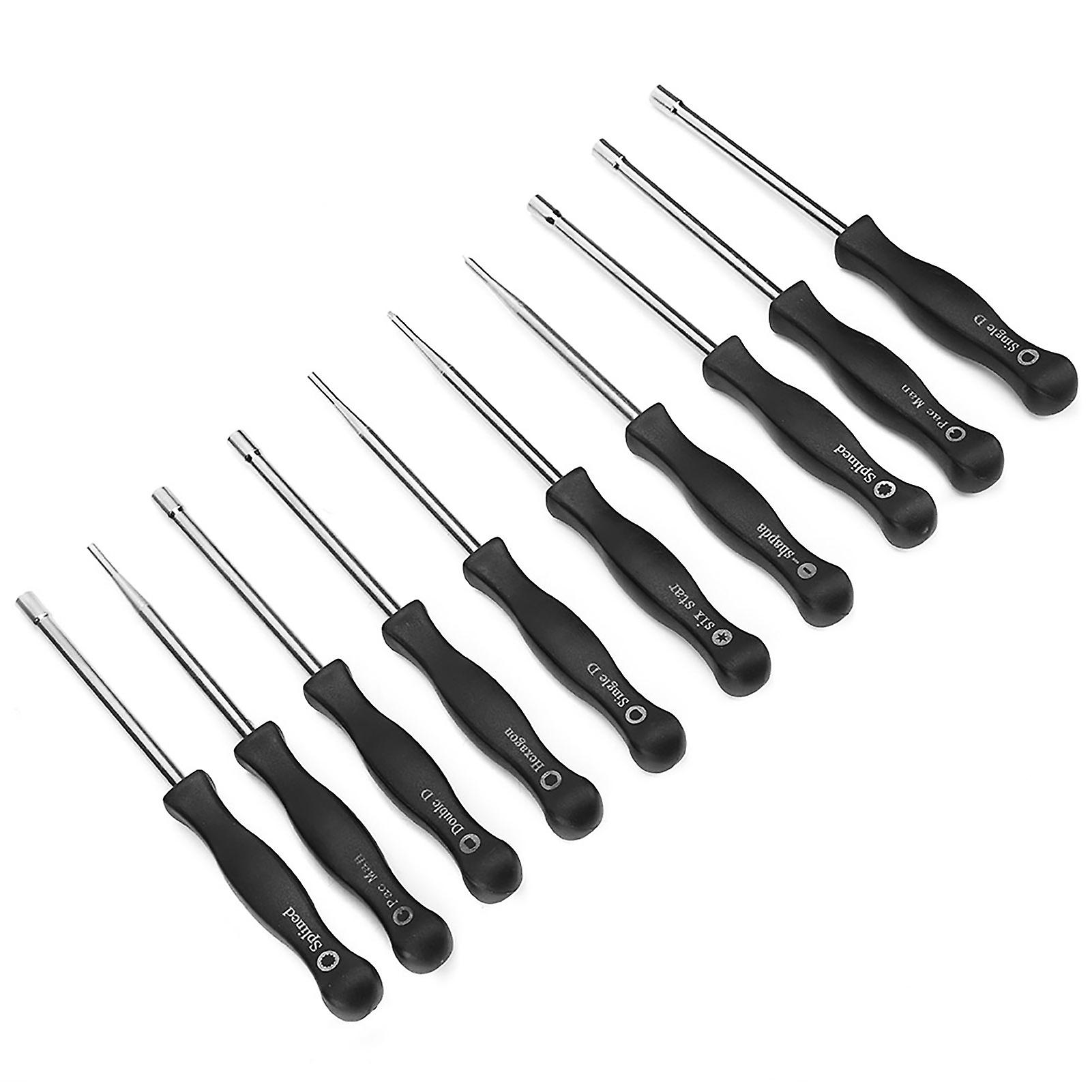 10pcs Carburetor Screwdriver Hand Adjustment Tool Kit Stainless Steel + Engineering Plastic