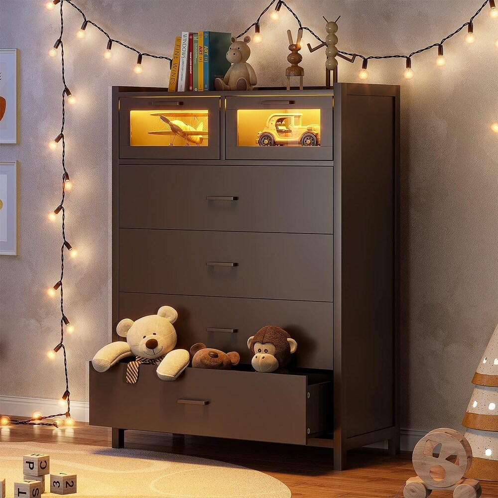 LED 6 Dresser for Bedroom Dressers   Chests of Drawers