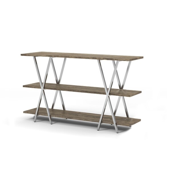 Furniture of America Kent Contemporary Oak 2-shelf Console Table