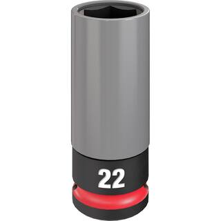 MW SHOCKWAVE 12 in. Drive 22 mm. Lug Nut Impact Socket (1-Pack) 49-66-7807