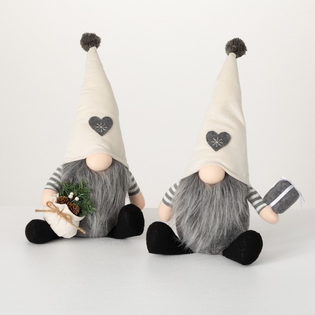 Sitting Plush Gnome Multicolor 11 quot h Set Of 2