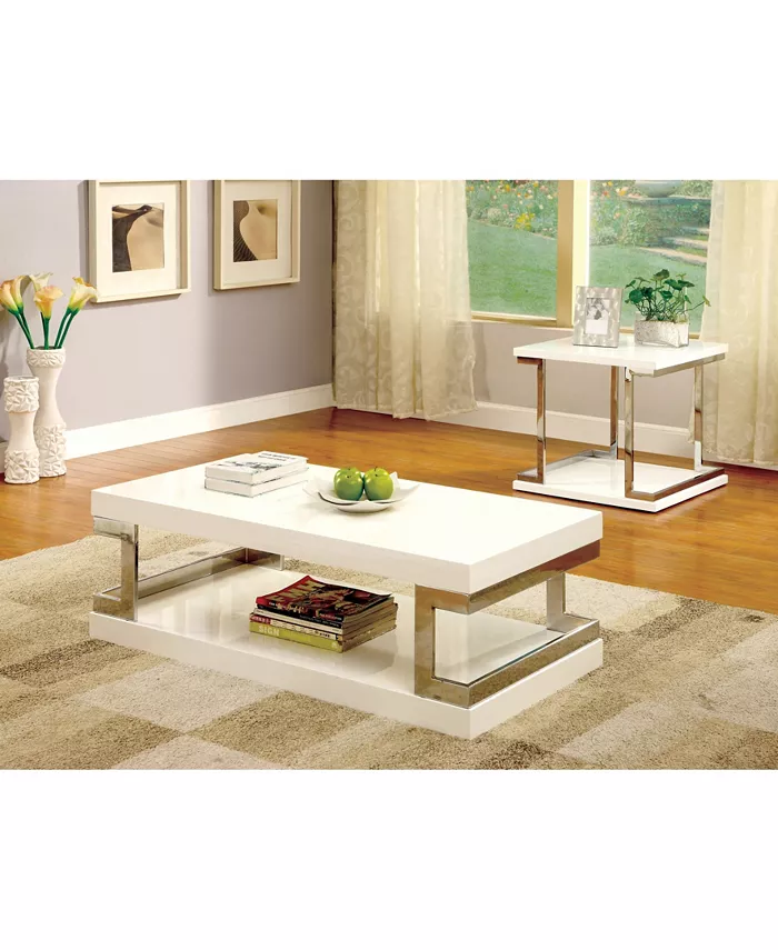 Furniture of America Bargunde White End Table