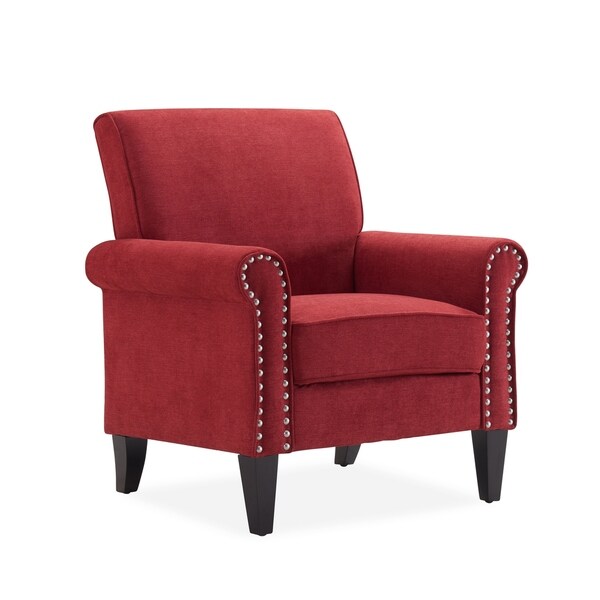 Copper Grove Herve Brick Red Velvet Traditional Arm Chair