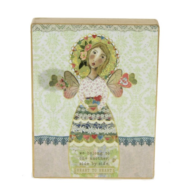 Home Decor Wood Block One Inspirational Block 4 65 Inches Inspirational Hearts Angel Wood Gold