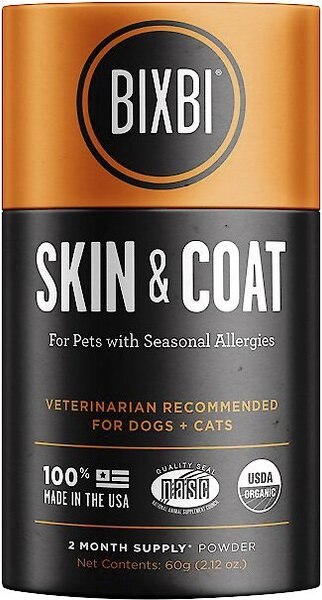 BIXBI Organic Pet Superfood Skin and Coat Daily Dog and Cat Supplement