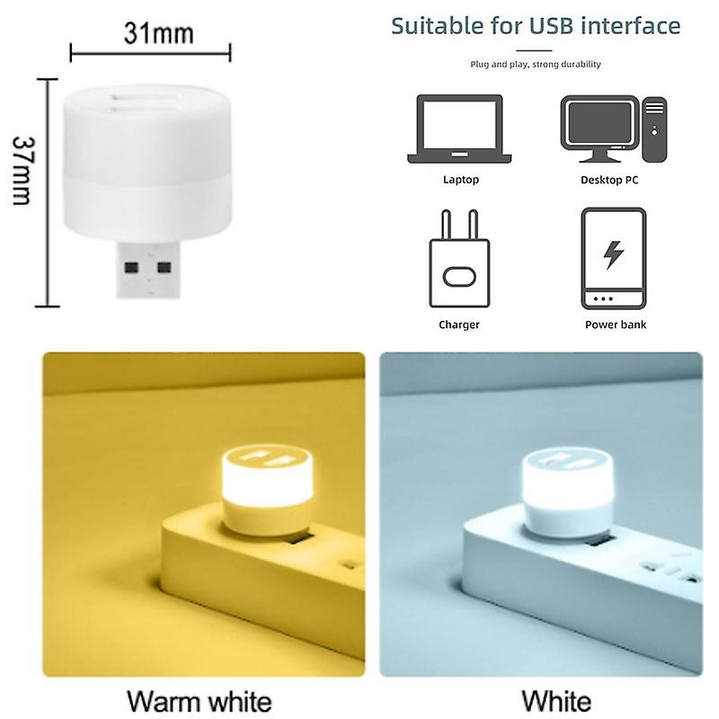 1pc Dual Usb Ports Light 5v Led Night Lights For Power Bank Computer Laptop Notebook Desktop Book Working Lighting