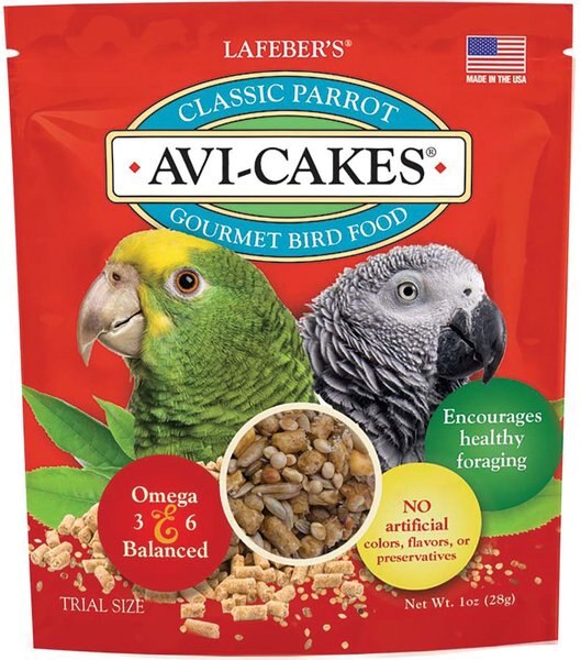 Lafeber Classic Parrot Avi-Cakes Bird Food， 1-oz bag