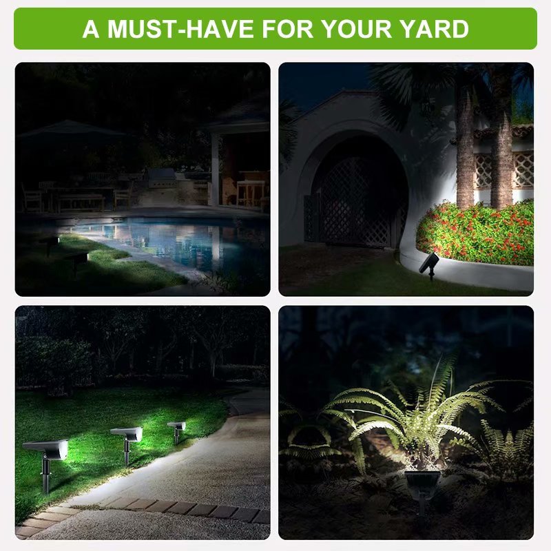 VicTsing 1Pcs Solar Spotlight White Lighting Solar Garden Light IP65 Waterproof 6000K Super Bright