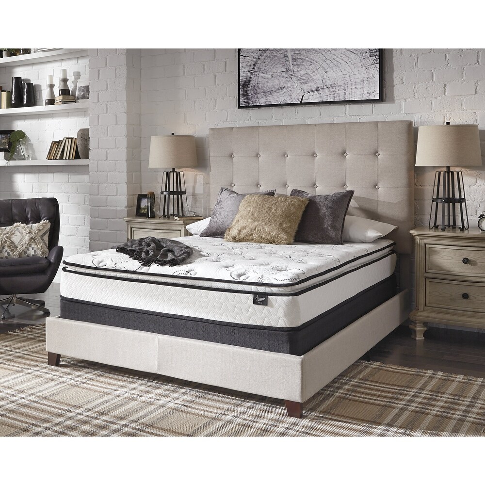 Signature Design by Ashley 10 Inch Bonnell PT Black/White 2 Piece Twin Mattress Package