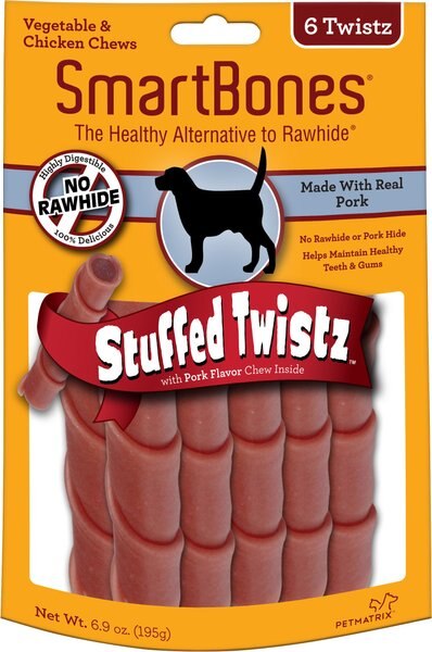 SmartBones Stuffed Twistz Pork Chews Dog Treats