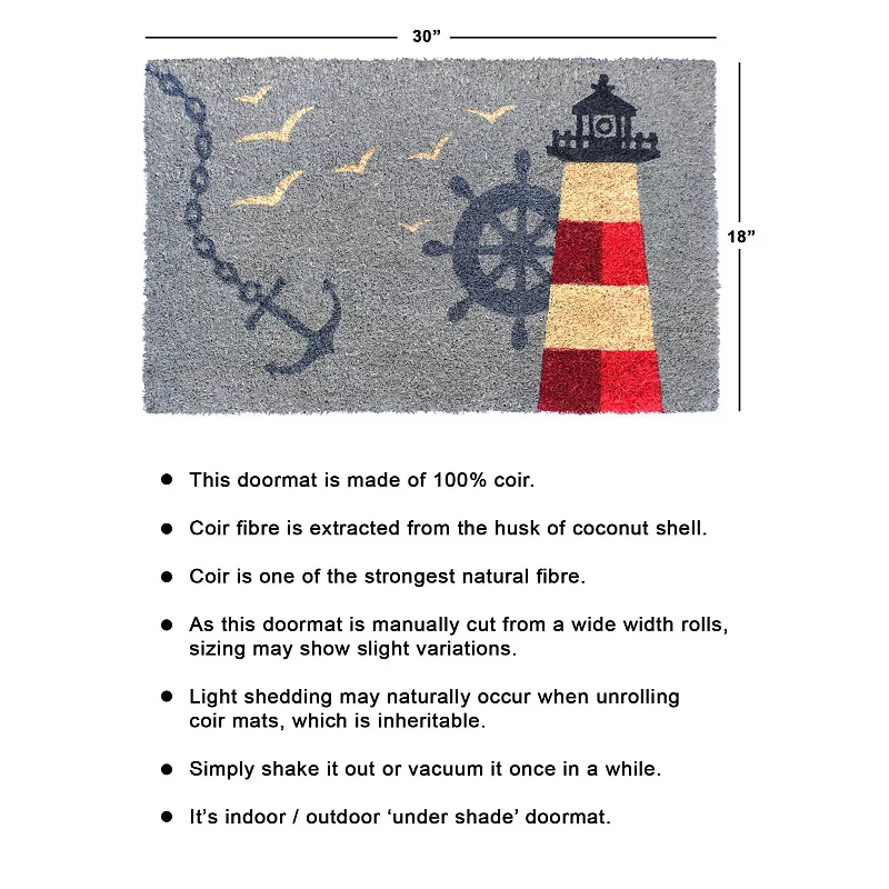 RugSmith Lighthouse Doormat - 18'' x 30''