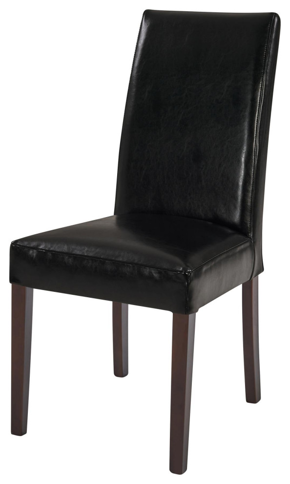 Agie Leather Chair  Black (Set Of 2)   Transitional   Dining Chairs   by Virgil Stanis Design  Houzz