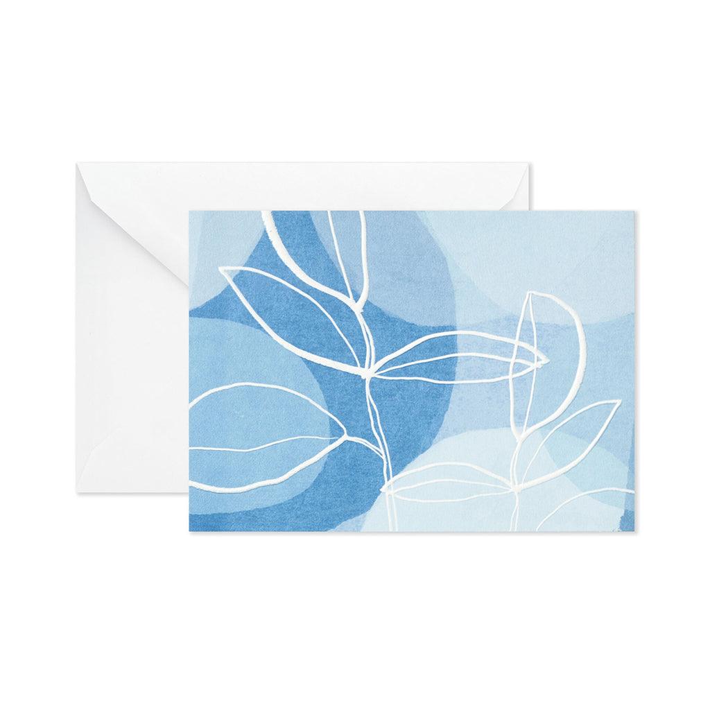 Hallmark  Leaf Outlines on Blue Blank Note Cards, Box of 10