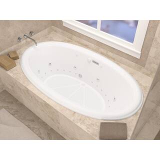 Universal Tubs Topaz Diamond Series 78 in. Oval Drop-in Whirlpool and Air Bath Tub in White HD4478PCDLX