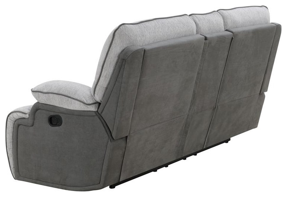 Steve Silver Cyprus Recliner Console Loveseat With Light Grey Finish CY950CL   Loveseats   by Homesquare  Houzz