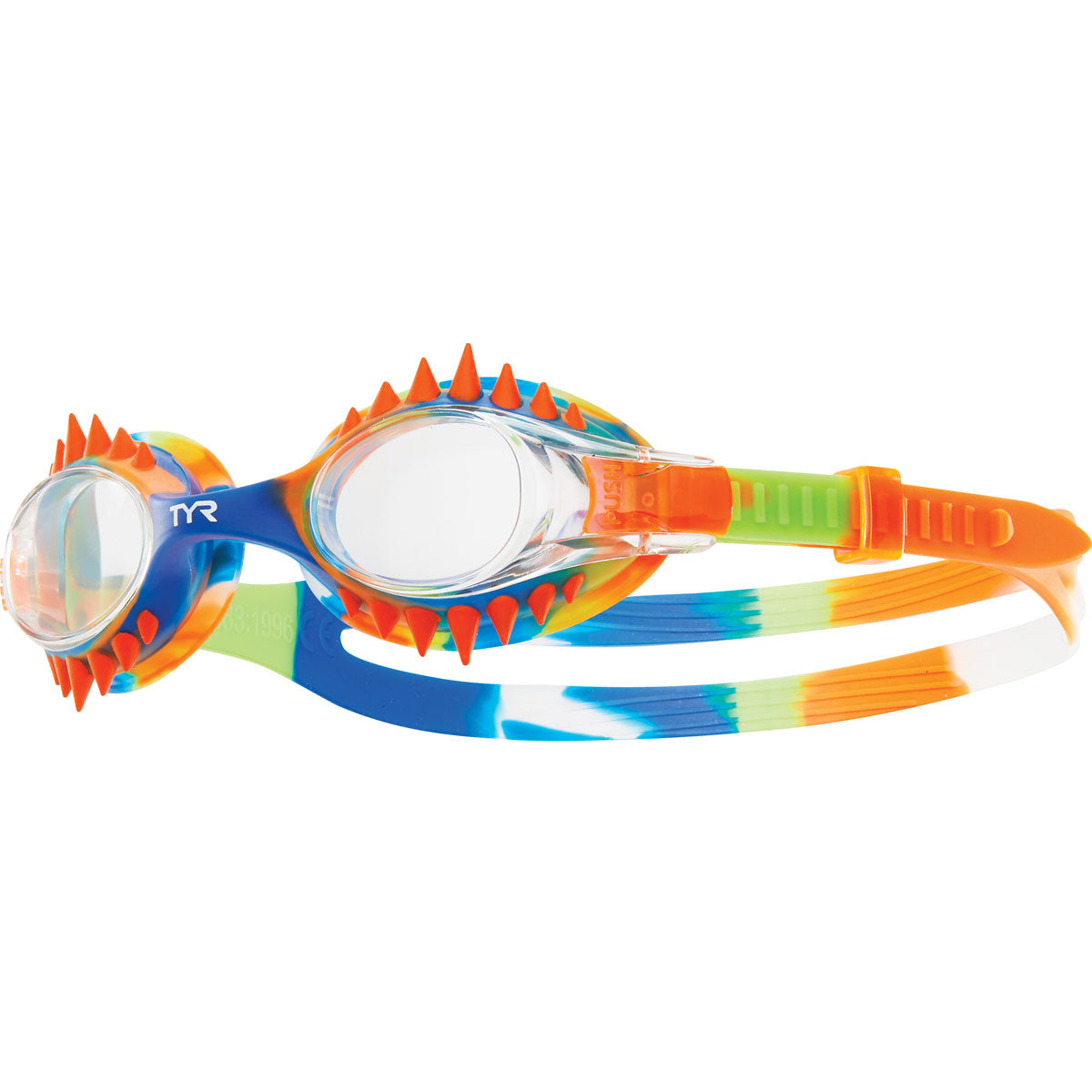 TYR Simple Tie Dye Mint Blue and Purple Swimming Sport Goggles