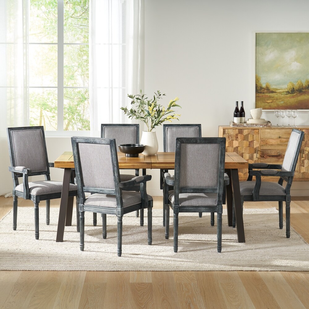 Ayers Fabric and Wood 7 Piece Dining Set by Christopher Knight Home