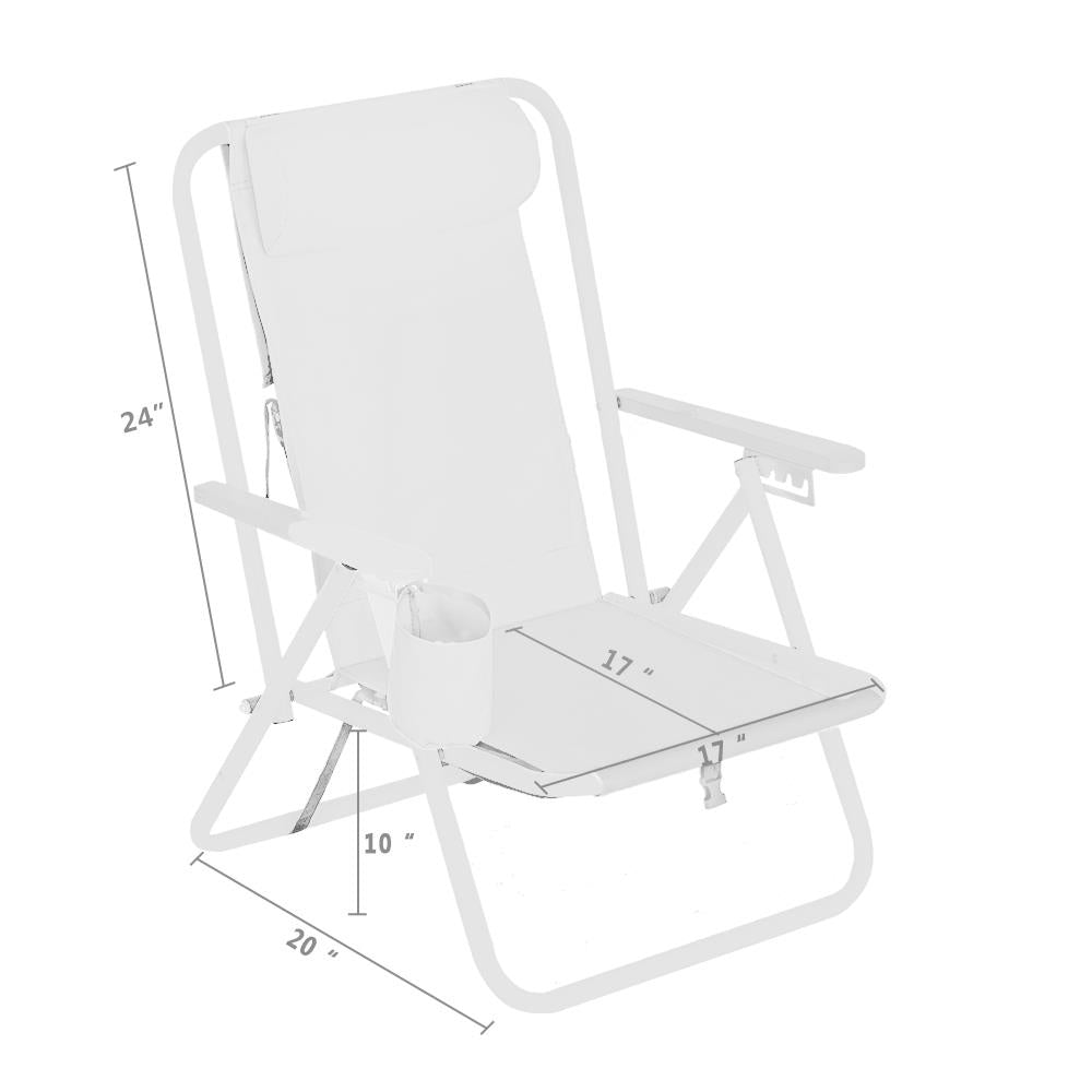 SalonMore Folding Portable Beach Chair with Saucer