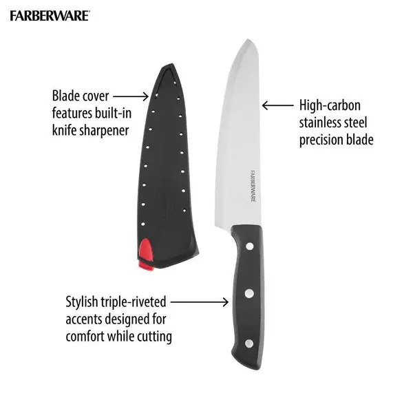 Farberware 6-Piece Edgekeeper Self-Sharpening Chef Knife Set