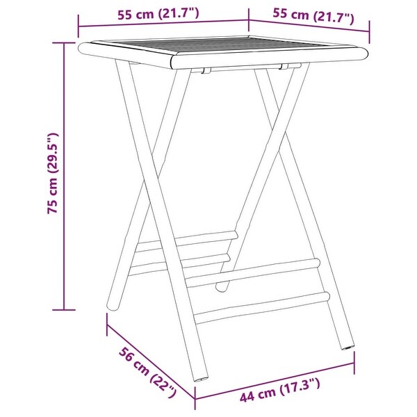 vidaXL Folding Patio Table Garden Outdoor Courtyard Greenhouse Furniture Bamboo