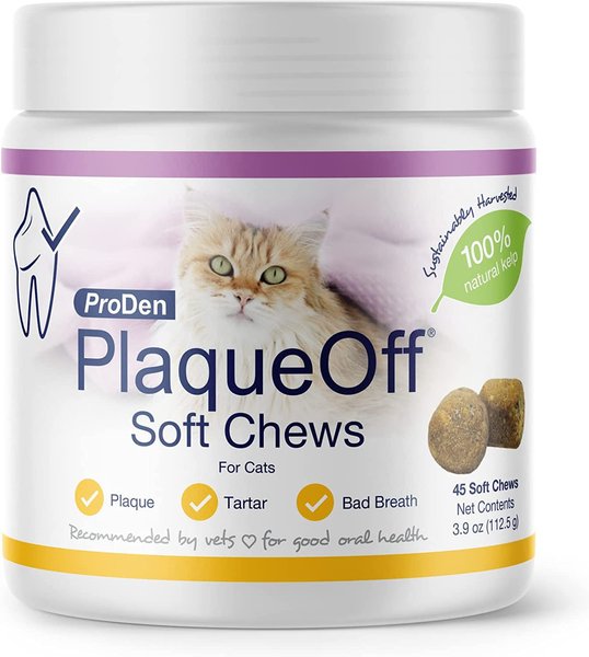 ProDen PlaqueOff Soft Chews Cat Treat， 45 count