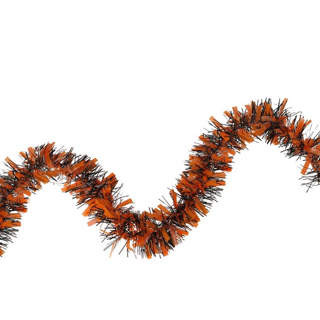 Northlight 50 x27 Orange And Black Halloween Tinsel Garland Unlit