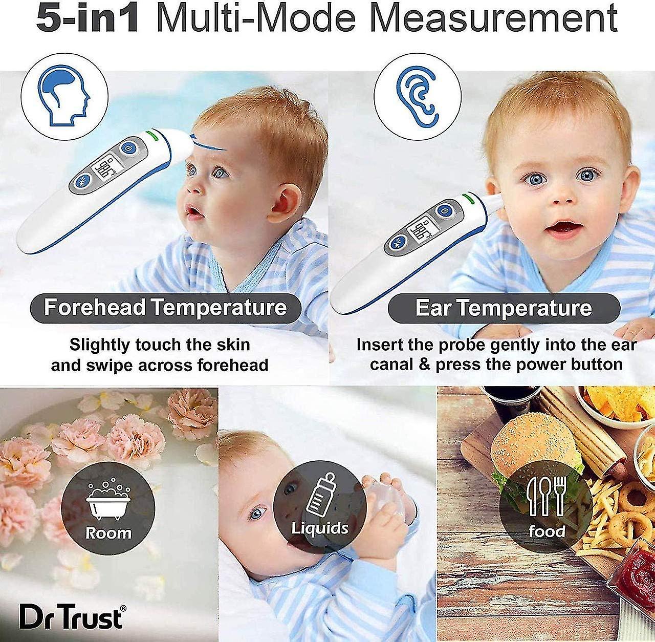 Medical Thermometer Ir100 /4-in-1/ Measurement: Auricular， Frontal， Object， Room T - Medical Device 93/42/cee